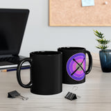 Vintage Grunge Purple Circle - Drumsticks - 11oz Black Mug