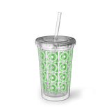 Vintage Green Glitter Dots - Snare Drum - Suave Acrylic Cup - Pattern