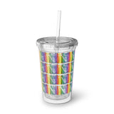 Vintage Rainbow Paint - Alto Sax - Suave Acrylic Cup - Pattern