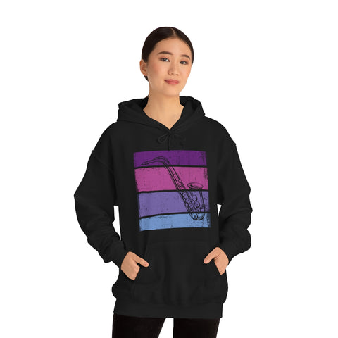 Vintage Grunge Purple Lines - Alto Sax - Hoodie