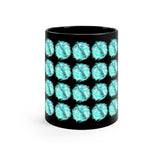 Vintage Turquoise Cloud - Bari Sax - 11oz Black Mug - Pattern