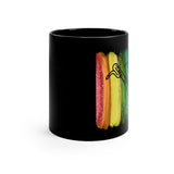 Vintage Rainbow Paint - Bari Sax - 11oz Black Mug