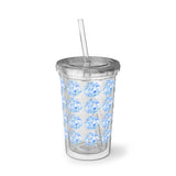 Vintage Blue White Tie Dye - Bass Drum - Suave Acrylic Cup - Pattern