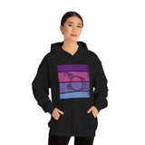 Vintage Grunge Purple Lines - Bass Drum - Hoodie