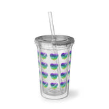 Vintage Rainbow Cloud Heart - Bassoon - Suave Acrylic Cup - Pattern