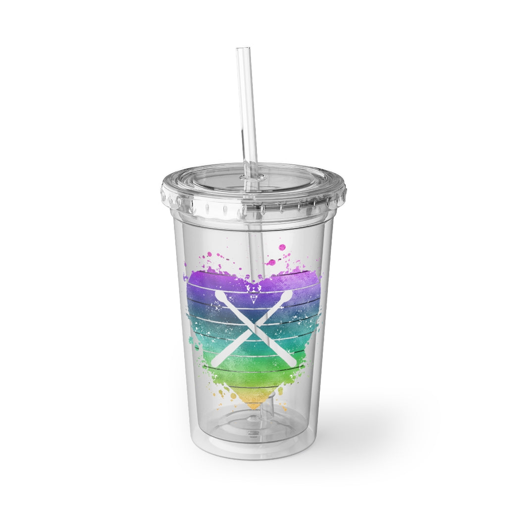 Vintage Rainbow Cloud Heart - Drumsticks - Suave Acrylic Cup