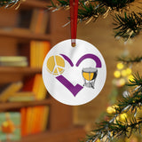 Peace, Love, Timpani - Metal Ornament