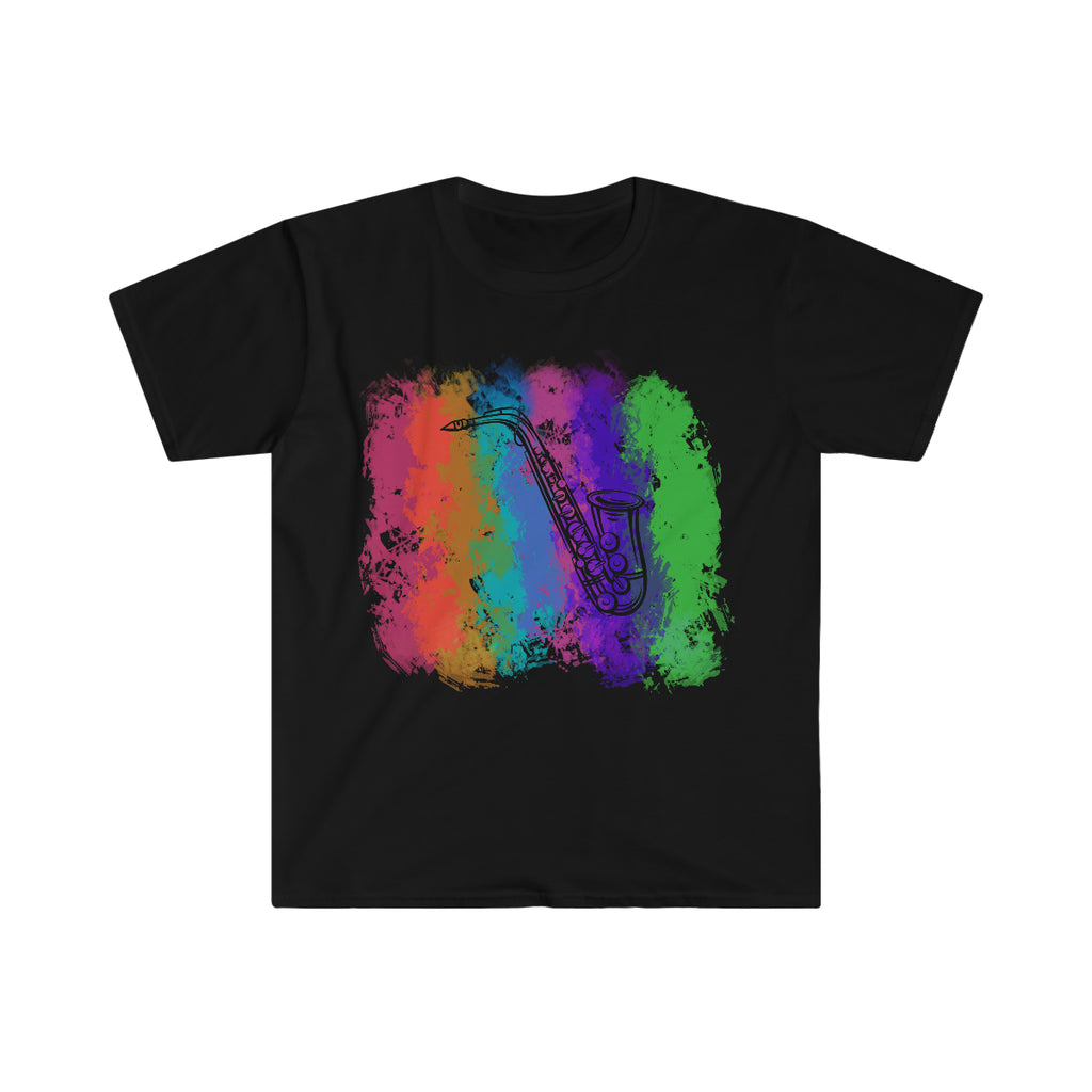 Vintage Rainbow Cloud - Alto Saxophone - Unisex Softstyle T-Shirt