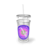 Vintage Grunge Purple Circle - Alto Saxophone - Suave Acrylic Cup