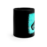 Vintage Turquoise Wood - Tuba - 11oz Black Mug