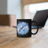 Vintage Blue White Tie Dye - Bassoon - 11oz Black Mug