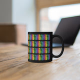 Vintage Rainbow Paint - Trombone - 11oz Black Mug - Pattern